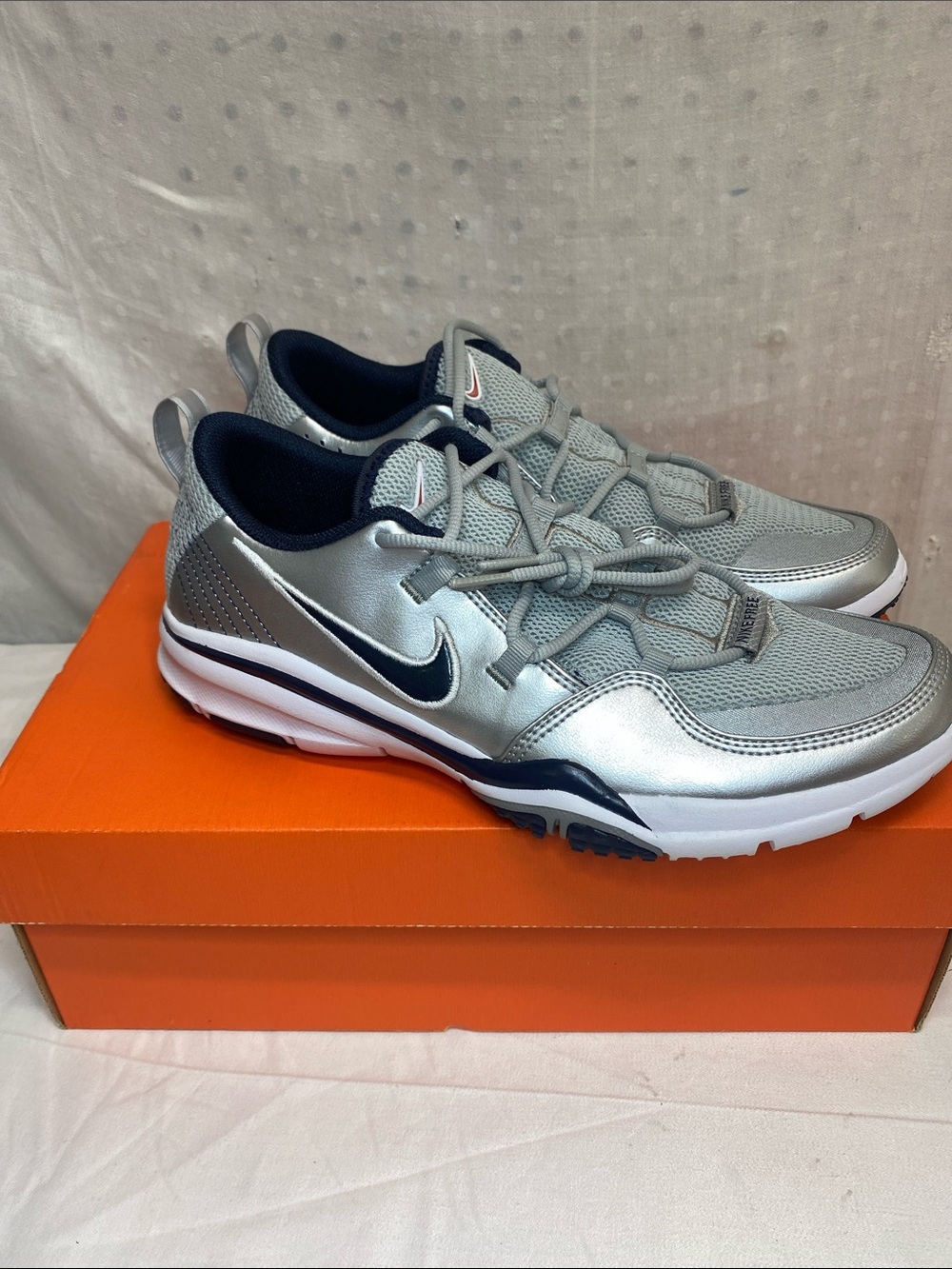 Nike Free Shoes Beijing Olympics 2008 USA Men’s Size 8 Silver Athletic Run